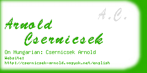 arnold csernicsek business card